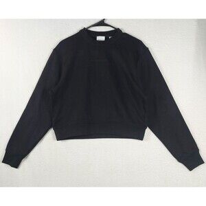 Burberry Black Crewneck Sweatshirt Womens Small Logo ReBurberry NWT